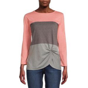 Women’s Twist Knot Pullover Top with Long Sleeves